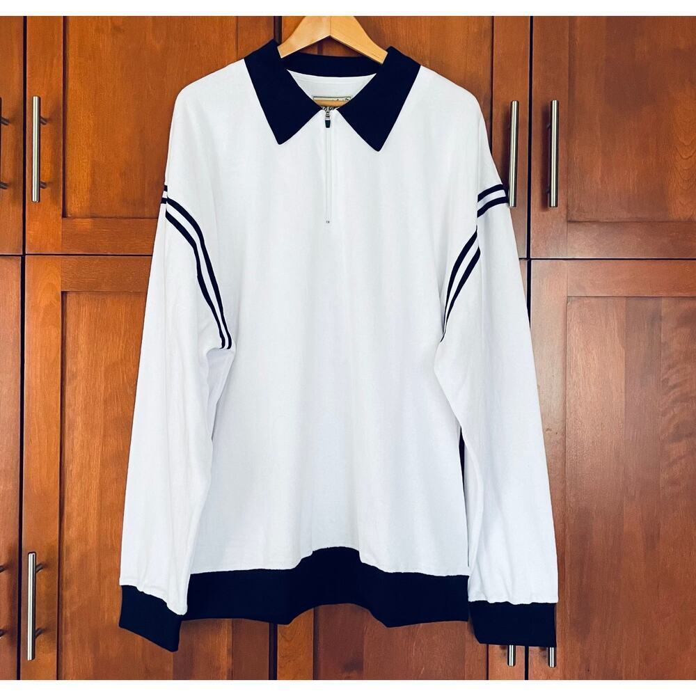 Bogey Boys Shirt Quarter Zip Terry Long Sleeve White Size XXXL NEW